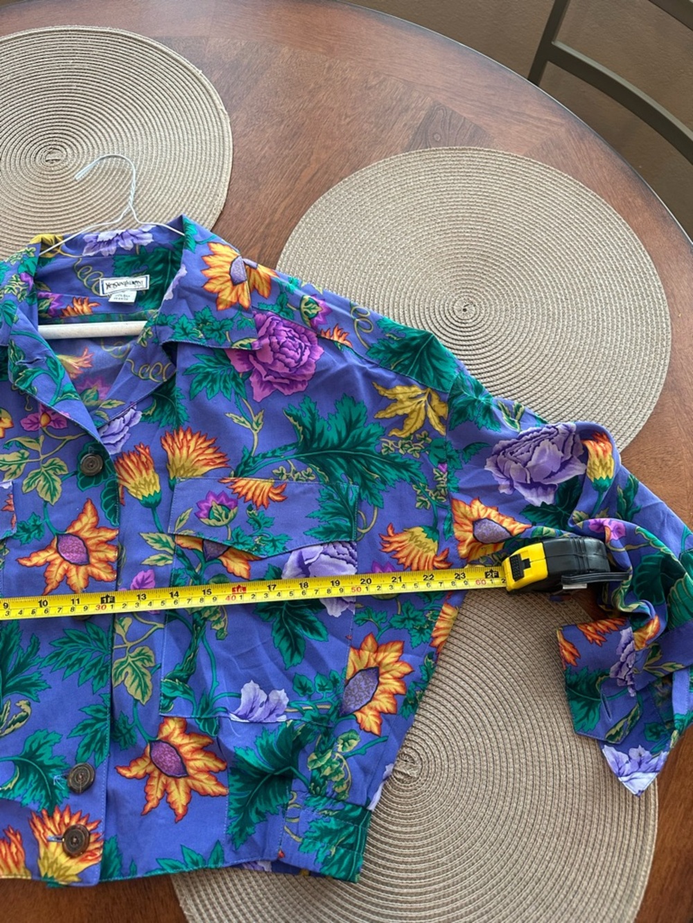 Yves Saint Laurent Purple Floral Blouse - Picture 7 of 8